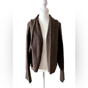 Anthropologie Chocolate Brown Open-Front Cardigan
